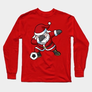 Soccer Santa Claus Christmas Dab Dance Long Sleeve T-Shirt